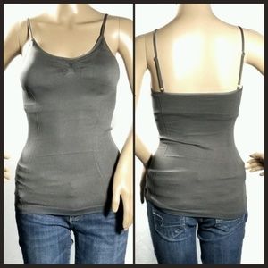 Charcoal Gray Padded Spaghetti Strap Cami